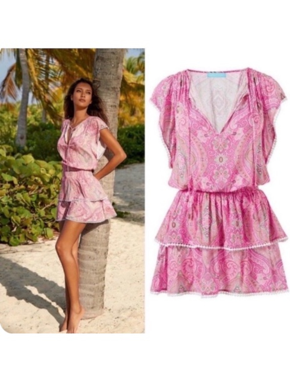 Melissa Odabash Pink Paisley Mini Dress